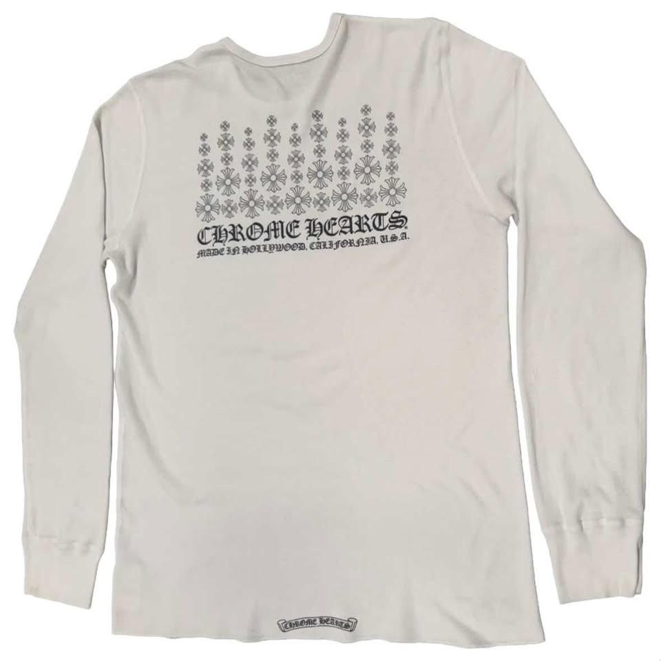 Chrome Hearts Vintage White Thermal With Plus cross print