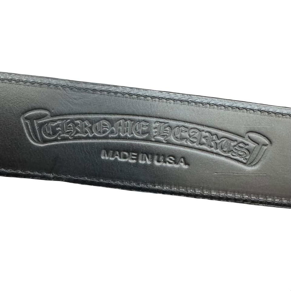 Chrome Hearts Black Leather Belt Strap