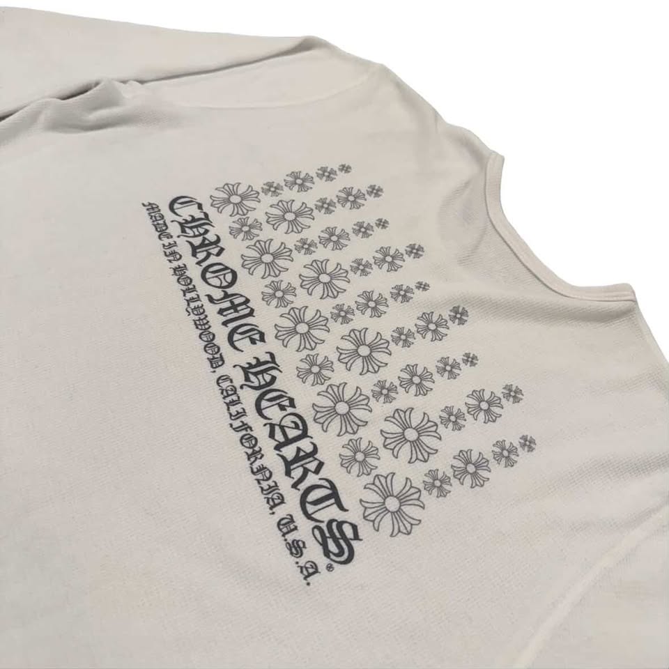 Chrome Hearts Vintage White Thermal With Plus cross print