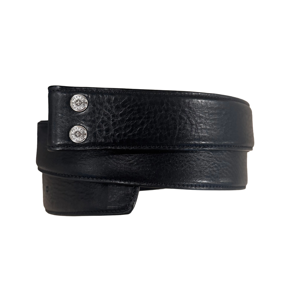 Chrome Hearts Black Leather Belt Strap