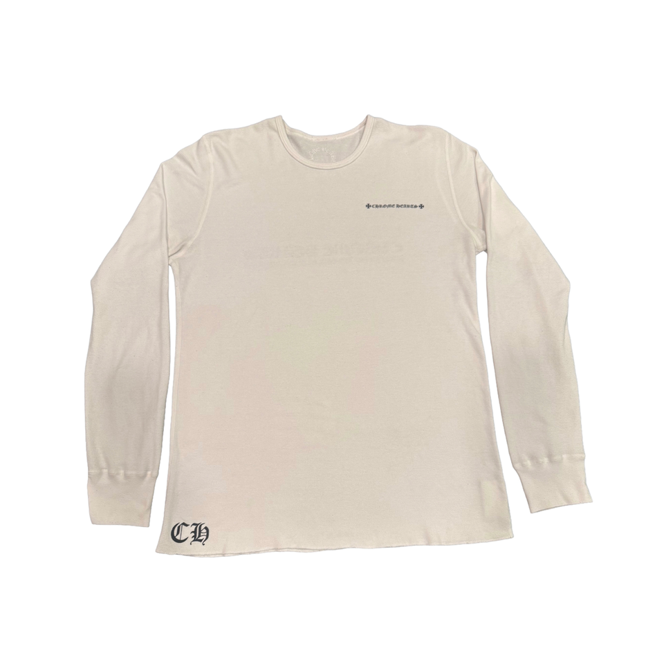 Chrome Hearts Vintage White Thermal With Plus cross print