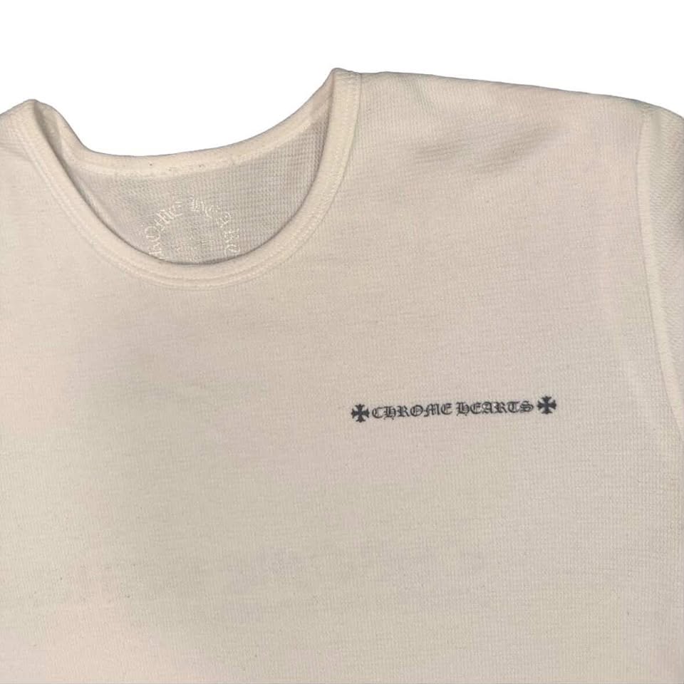 Chrome Hearts Vintage White Thermal With Plus cross print