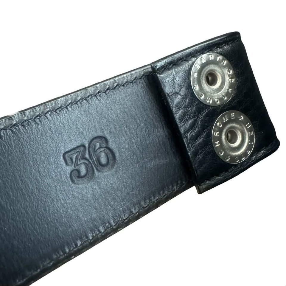Chrome Hearts Black Leather Belt Strap