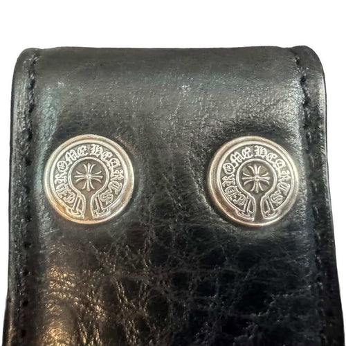 Chrome Hearts Black Leather Belt Strap