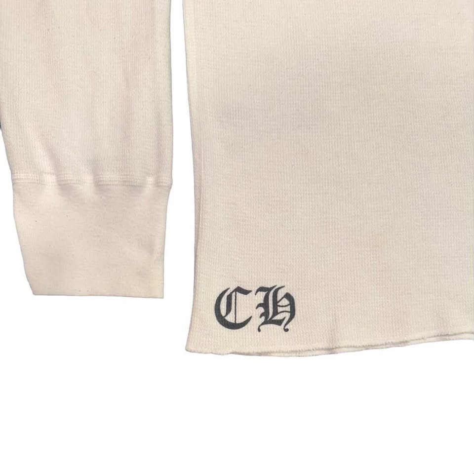 Chrome Hearts Vintage White Thermal With Plus cross print
