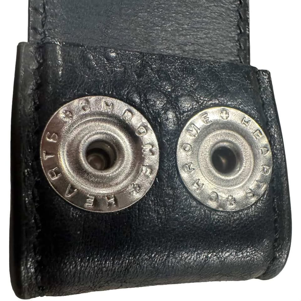 Chrome Hearts Black Leather Belt Strap