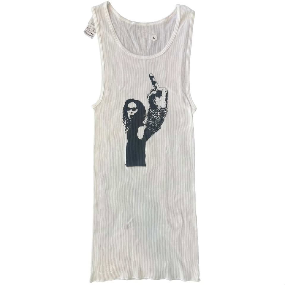 Chrome Hearts White Richard Stark flipping-off Tank-top