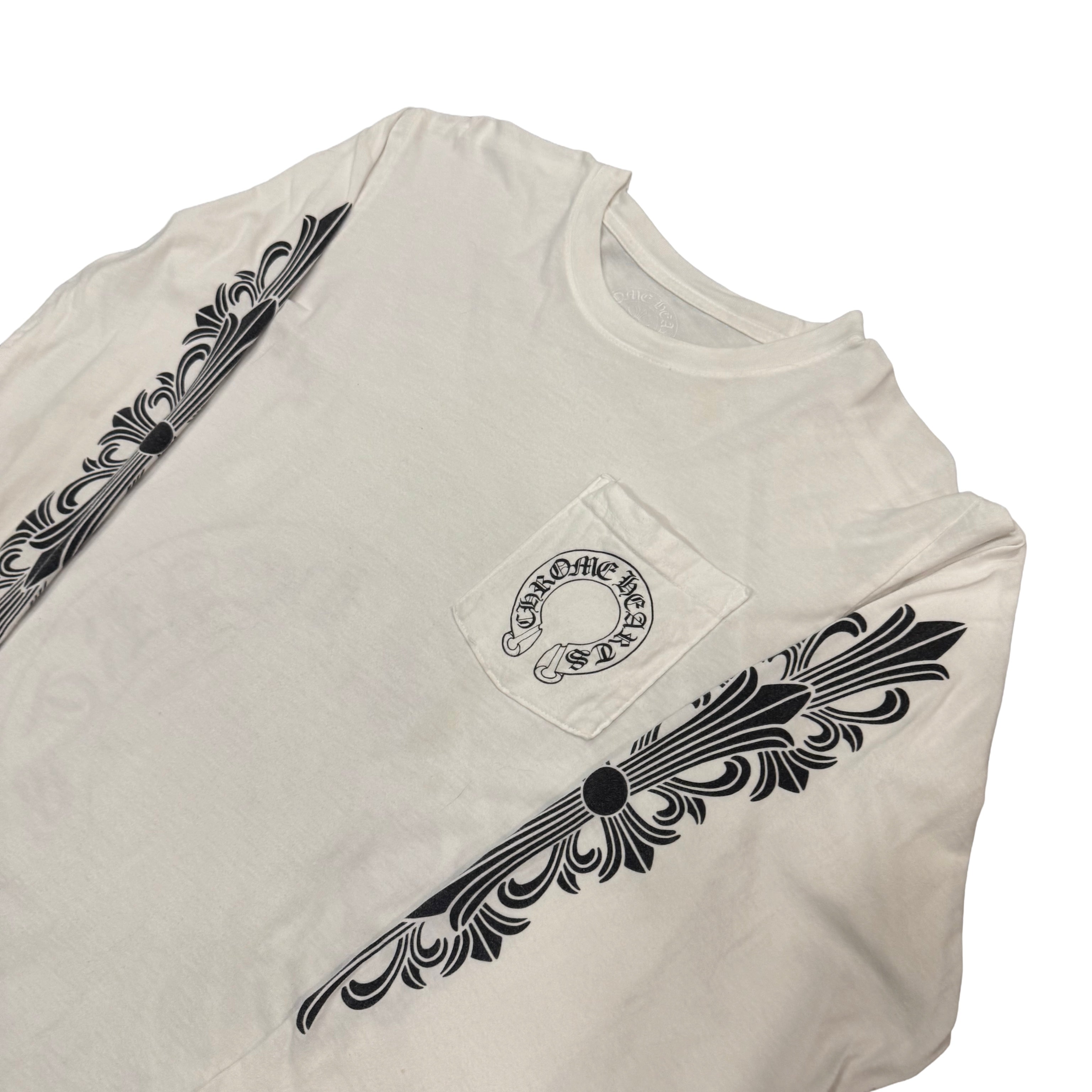 Chrome Hearts White Horse-shoe / Floral Long-sleeve tee