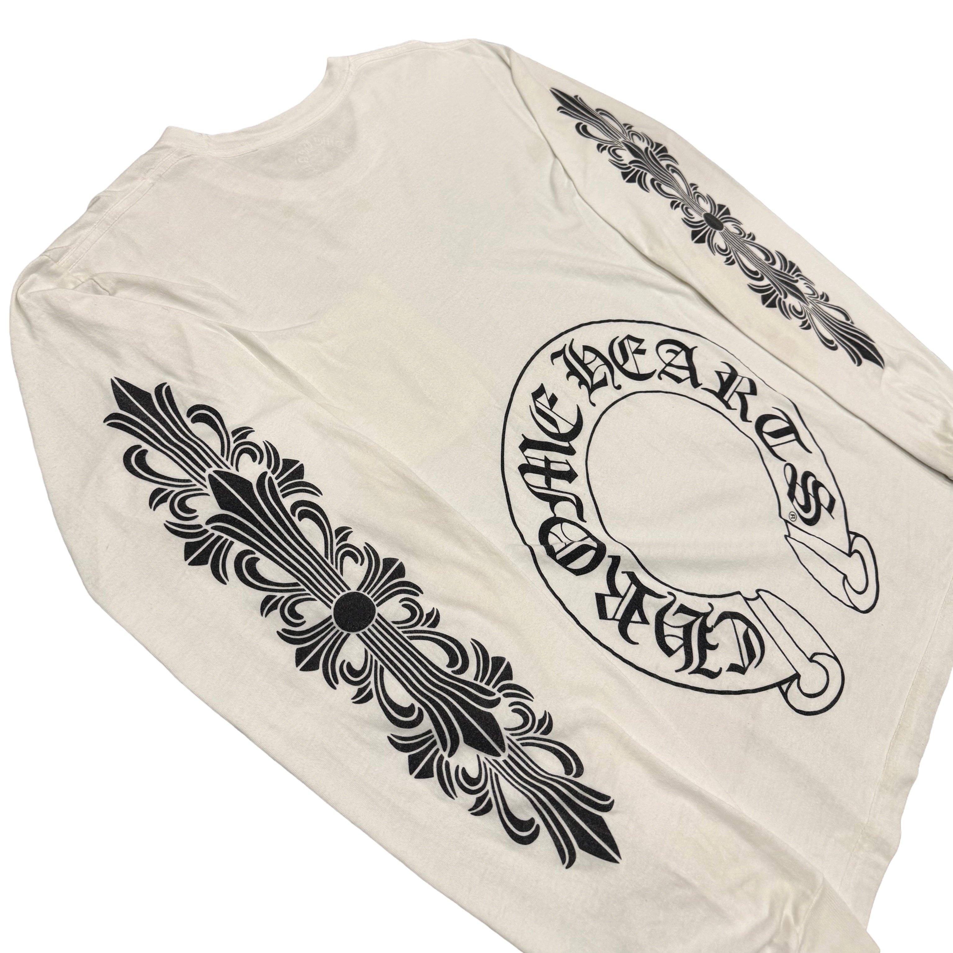 Chrome Hearts White Horse-shoe / Floral Long-sleeve tee
