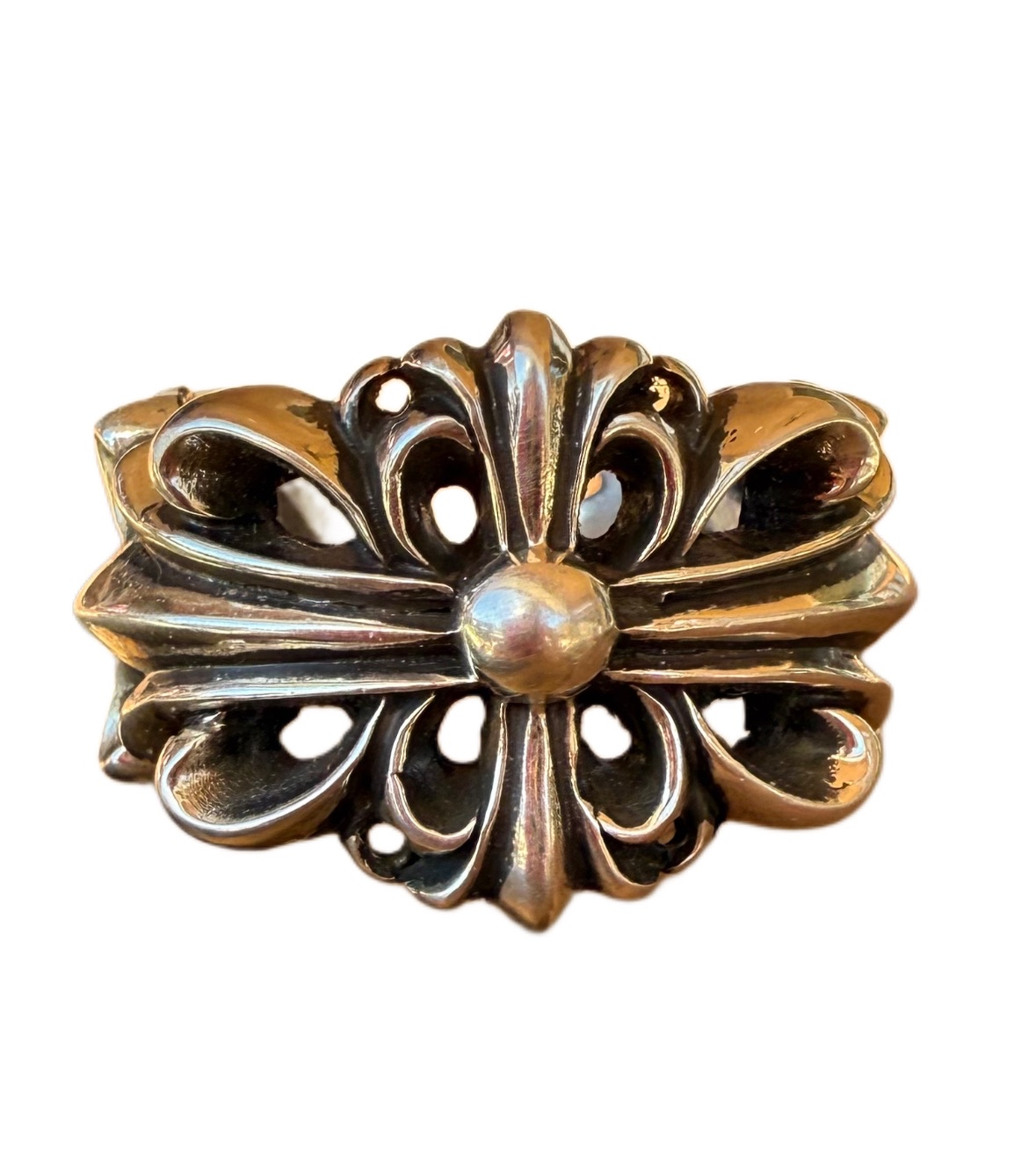 Chrome Hearts Silver Double Floral Ring