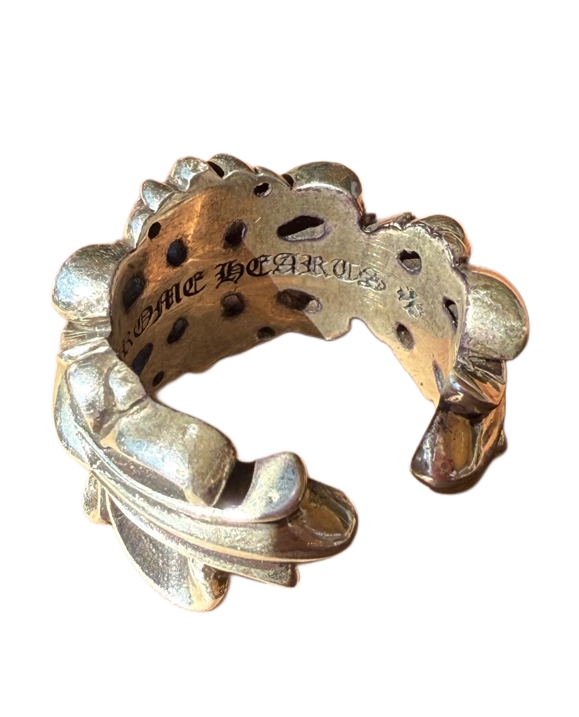 Chrome Hearts Silver Double Floral Ring