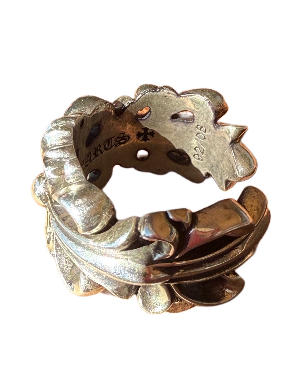 Chrome Hearts Silver Double Floral Ring