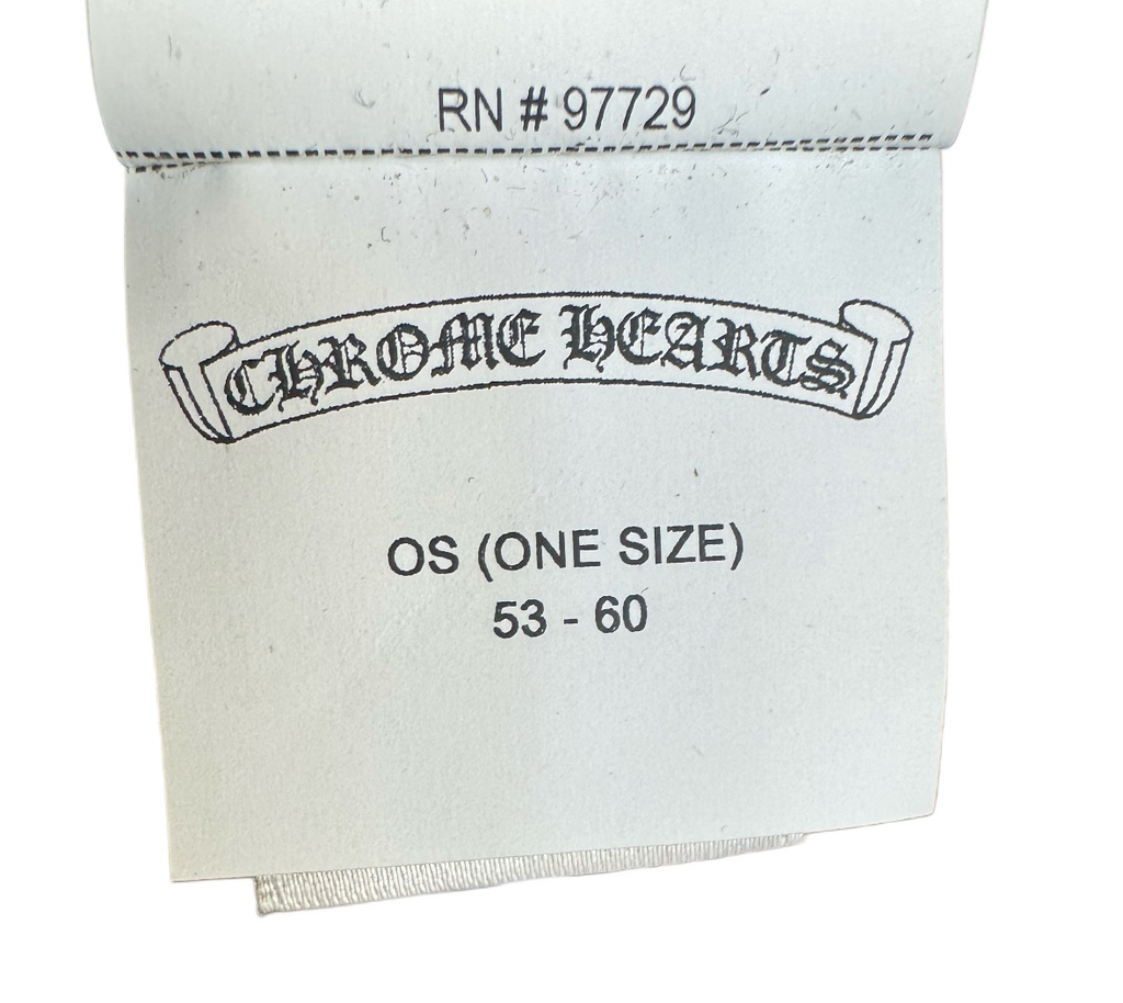 Chrome Hearts White Leather Cemetery Cross Patch on Black Trucker Hat