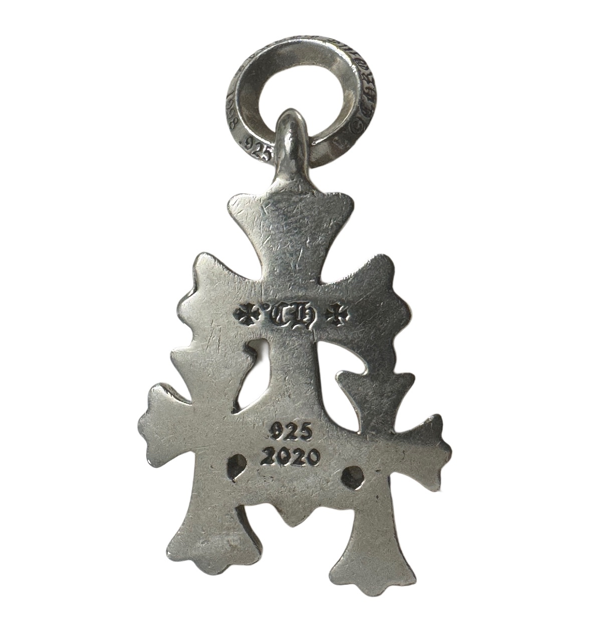 Chrome Hearts Mini Triple Cross Cemetery Silver Pendant