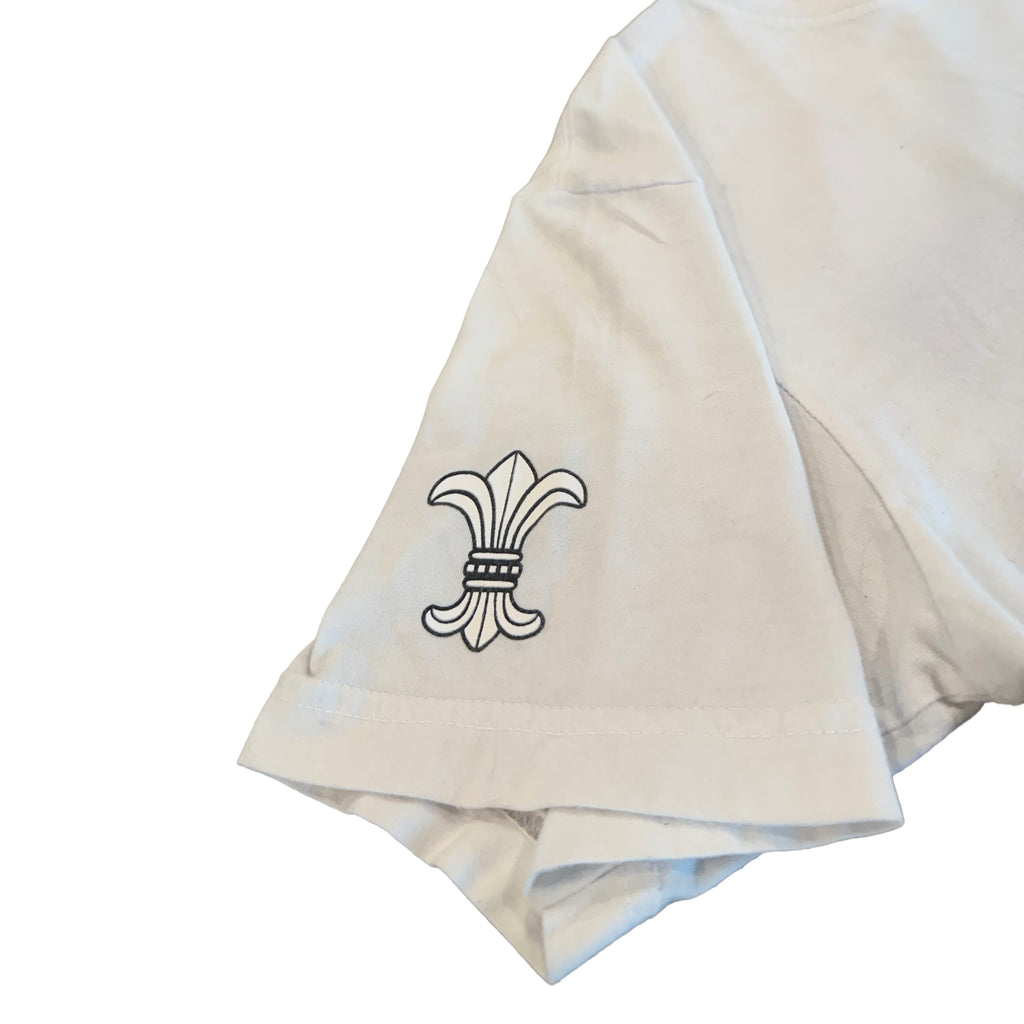 Vintage Chrome Hearts White Tee With Black and grey Fleur print