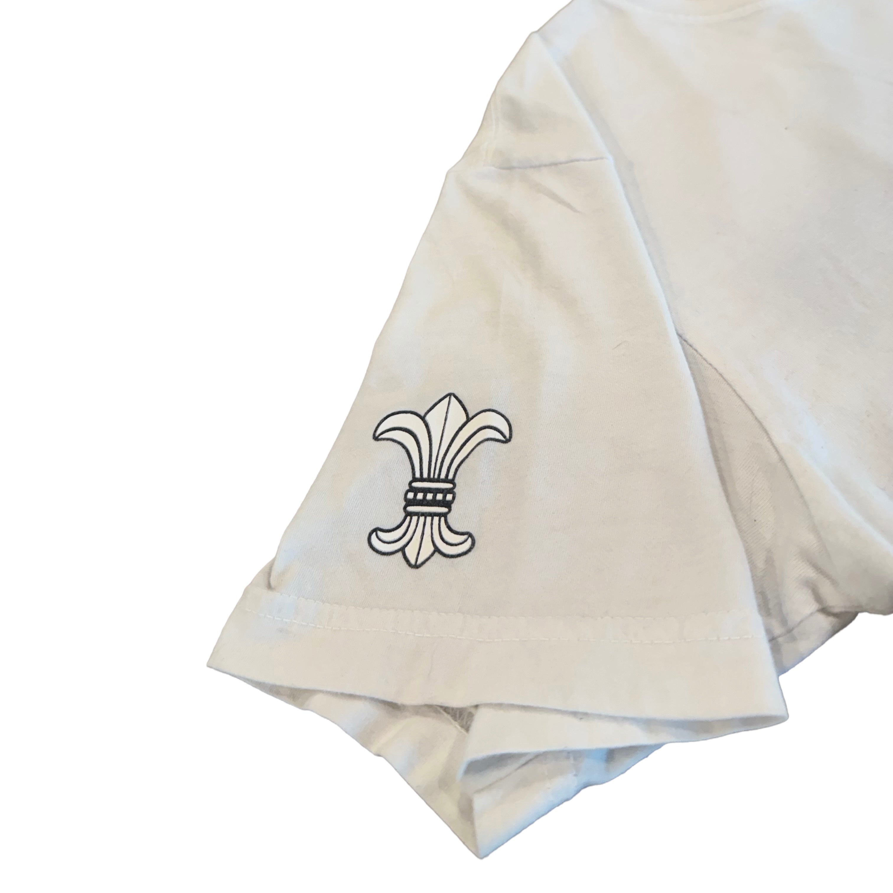Vintage Chrome Hearts White Tee With Black and grey Fleur print