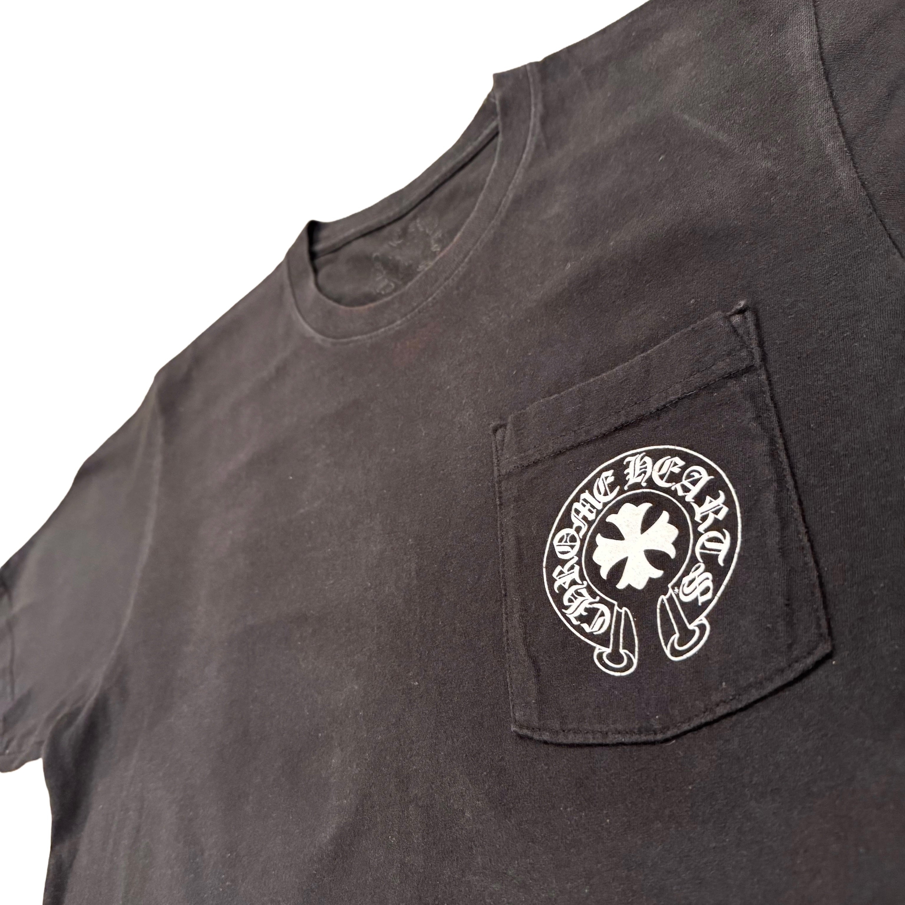 Vintage Chrome Hearts Black Tee With White and Red Eyechart- TOKYO EXCLUSIVE print