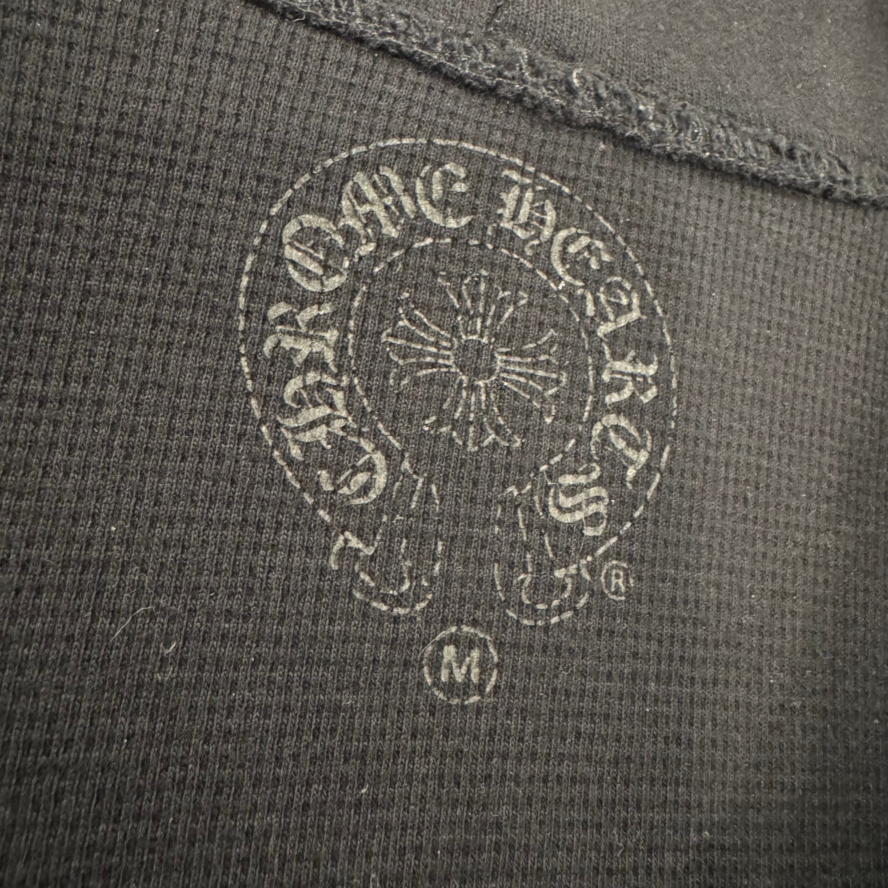 Chrome Hearts Black Thermal-Lined Zip up with white Horse-shoe print