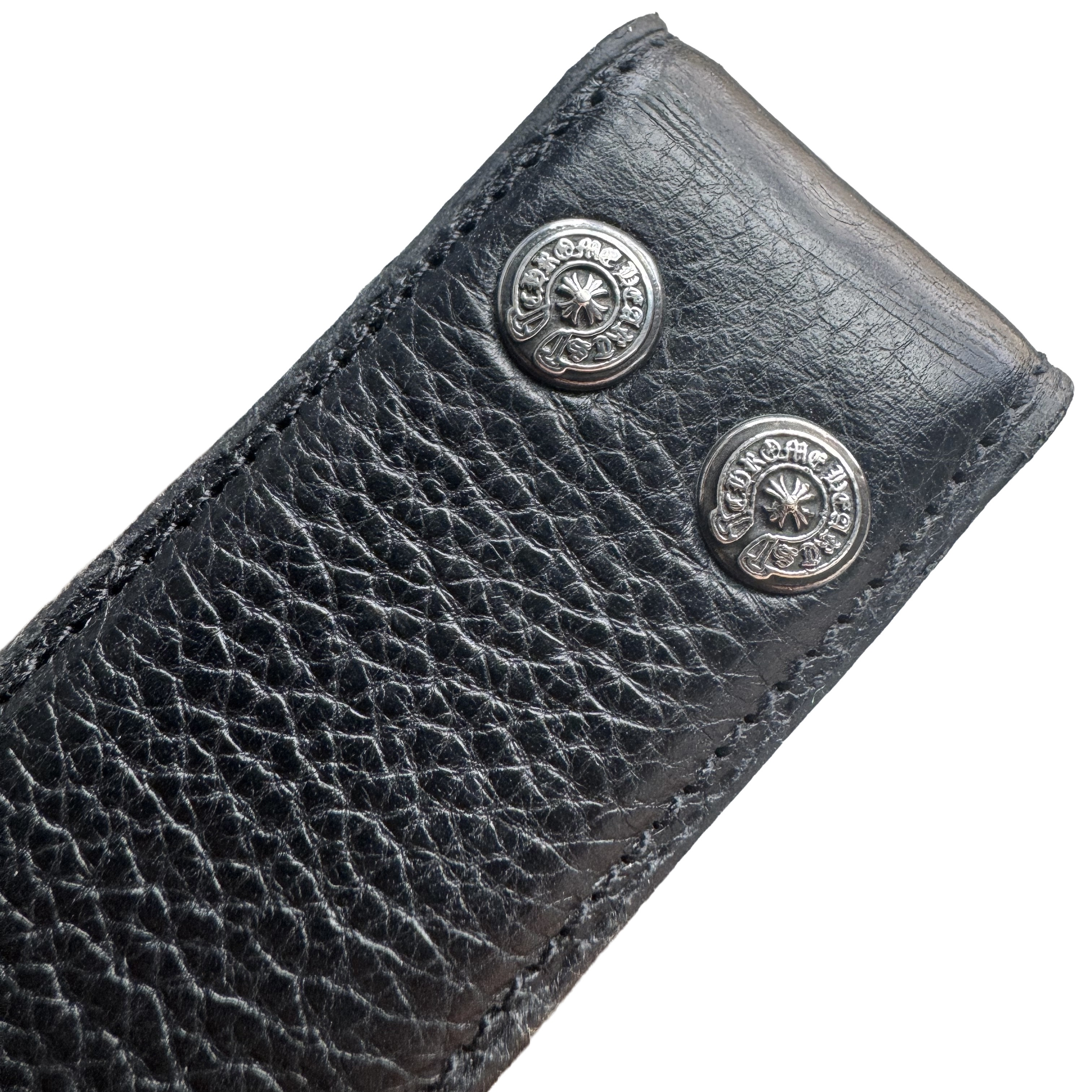 Chrome Hearts Black Leather Belt Strap