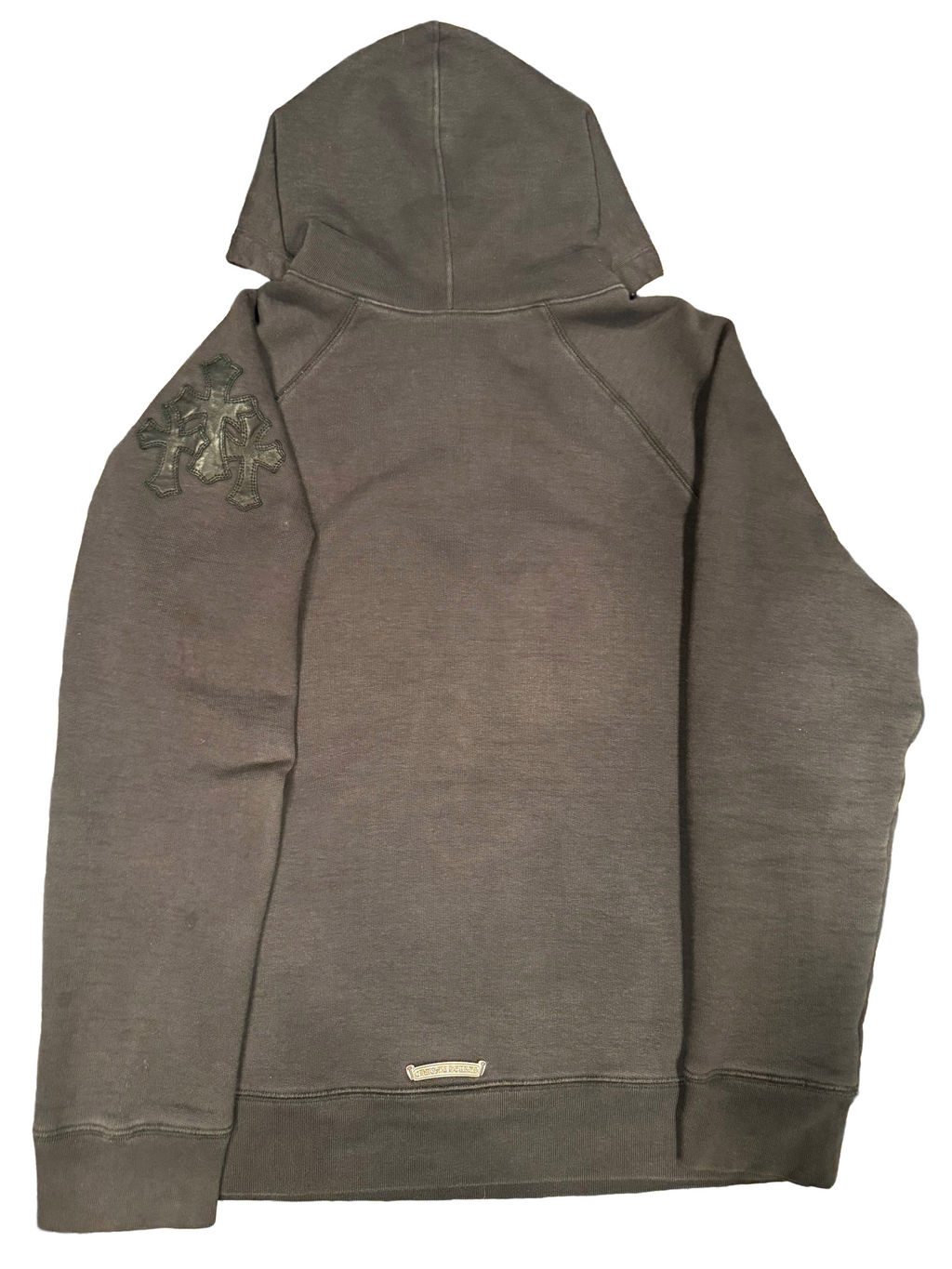 Chrome Hearts Black Paper-jam Hoodie W/ Black Cross Patches