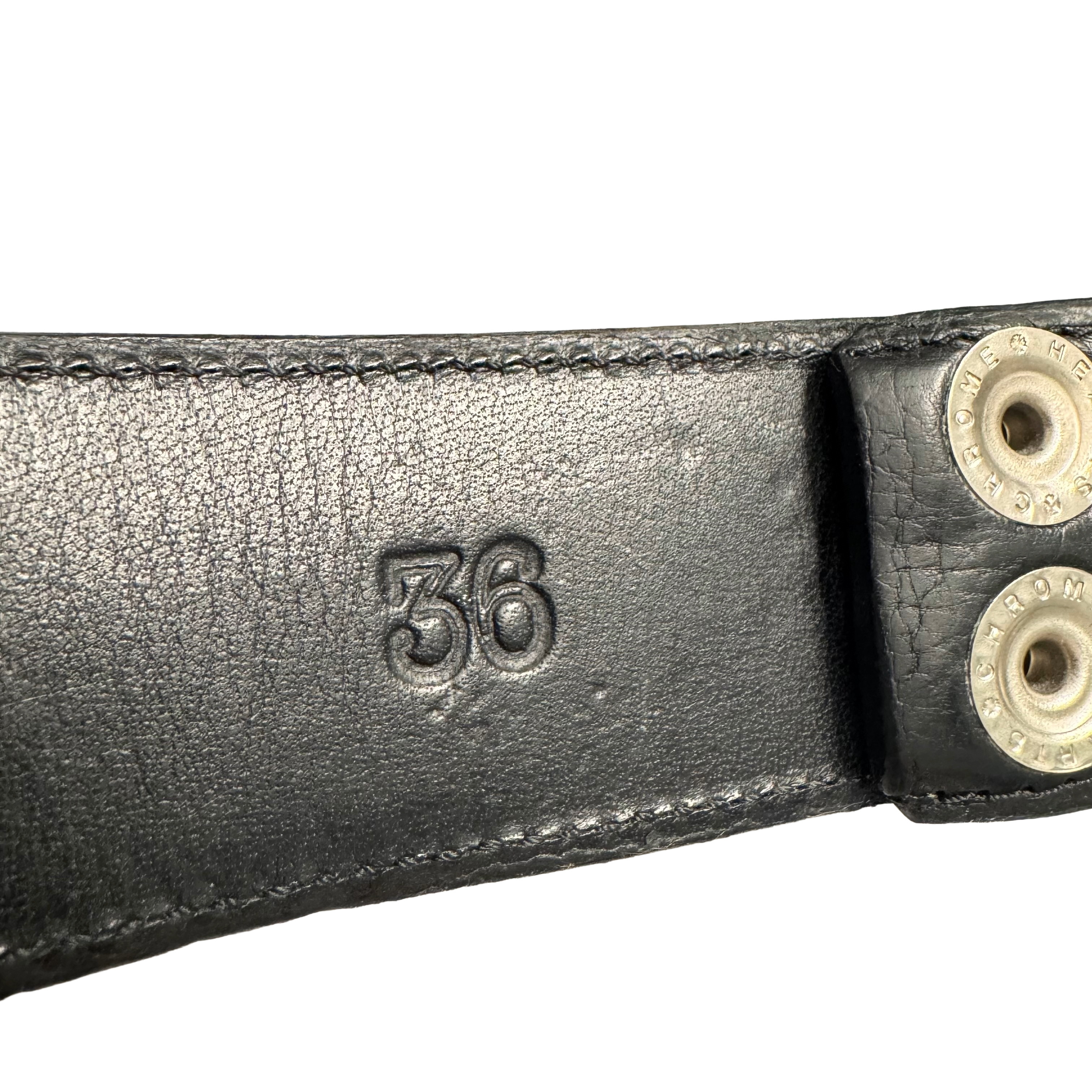 Chrome Hearts Black Leather Belt Strap