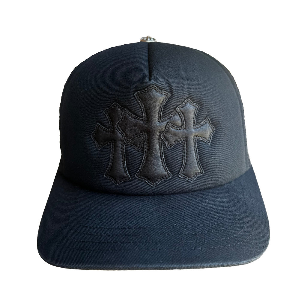 Chrome Hearts Black on Black Cemetery Trucker Hat