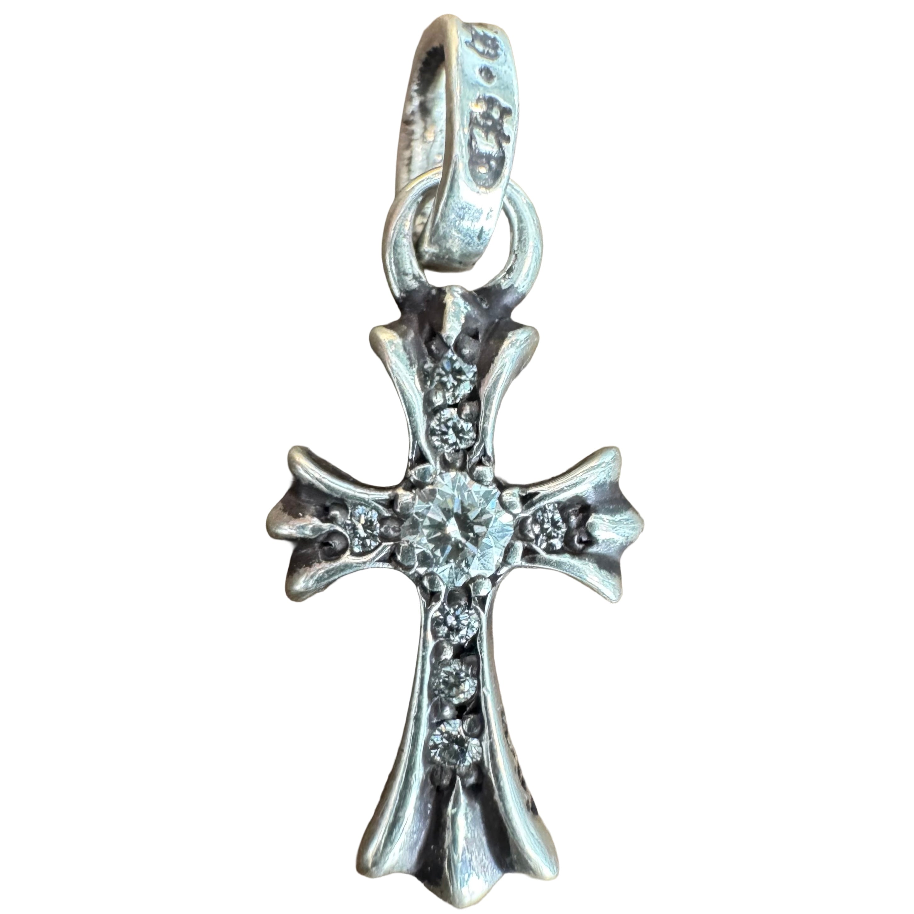 Chrome Hearts Silver babyfat With Pave set diamonds