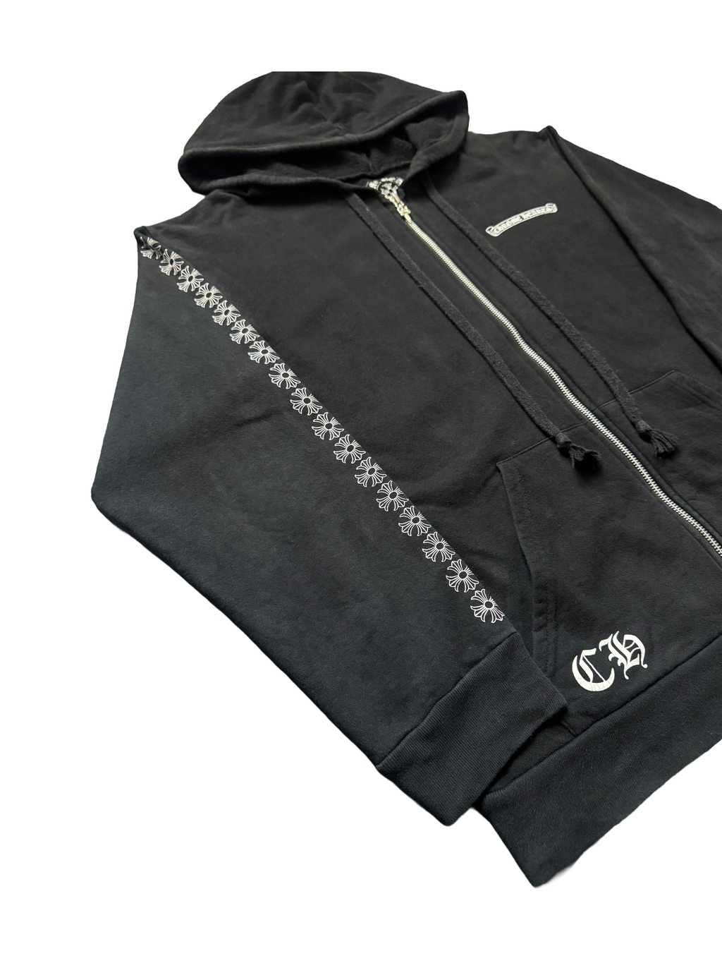 RARE Vintage Chrome Hearts Black Plus Cross sleeve Zip-up