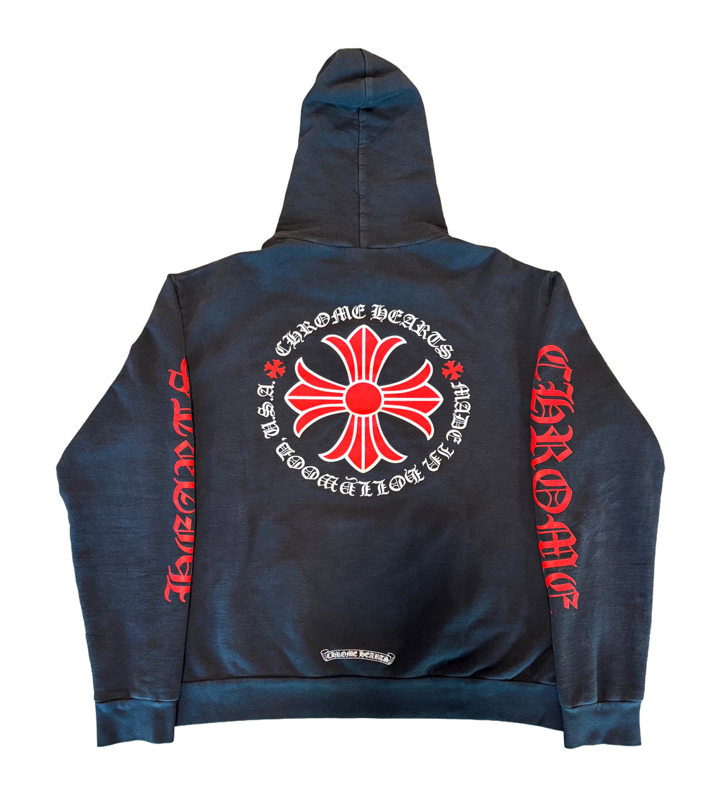 Chrome Hearts Plus Logo Hoodie Black Red