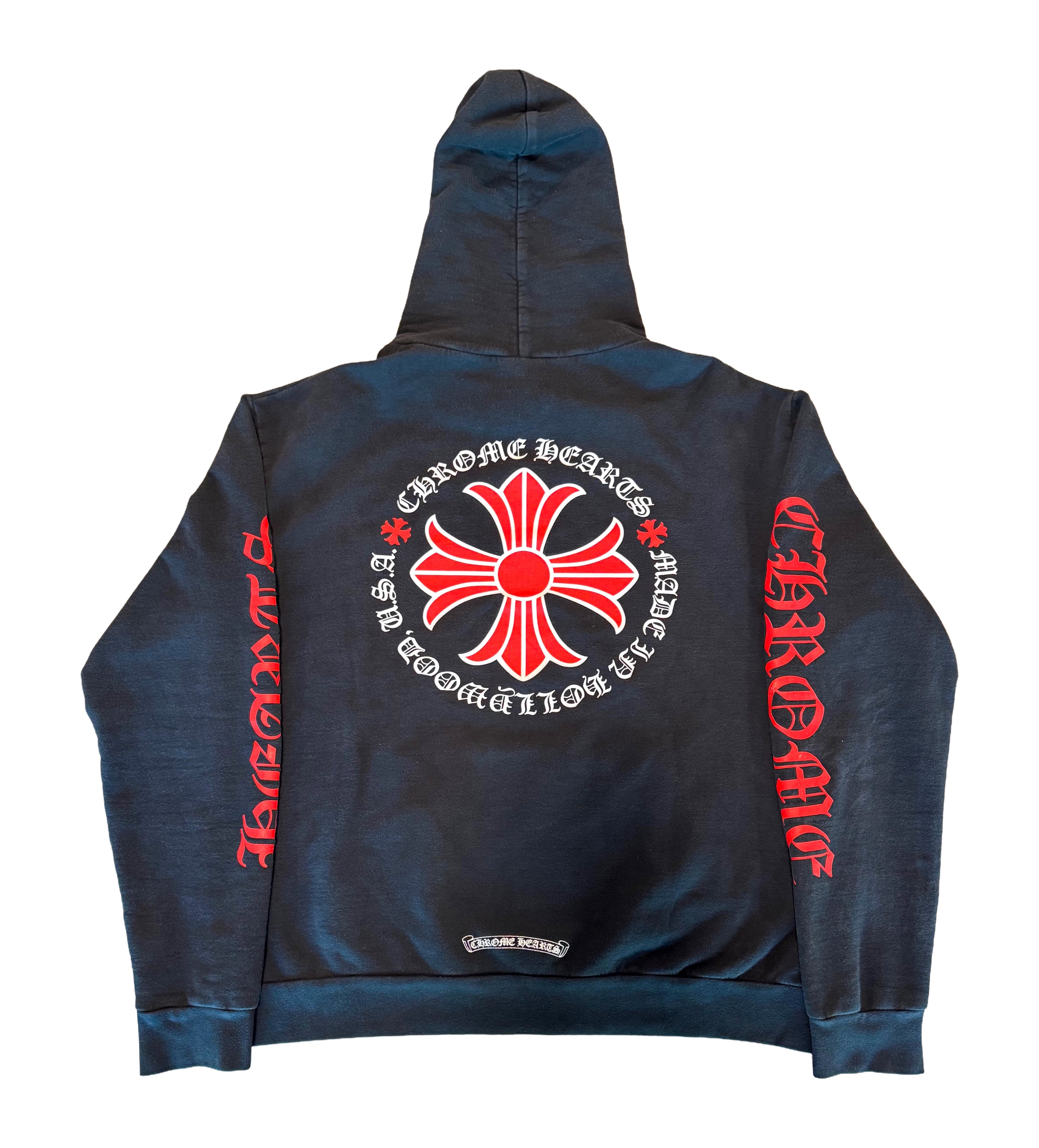 Chrome Hearts Plus Logo Hoodie Black Red