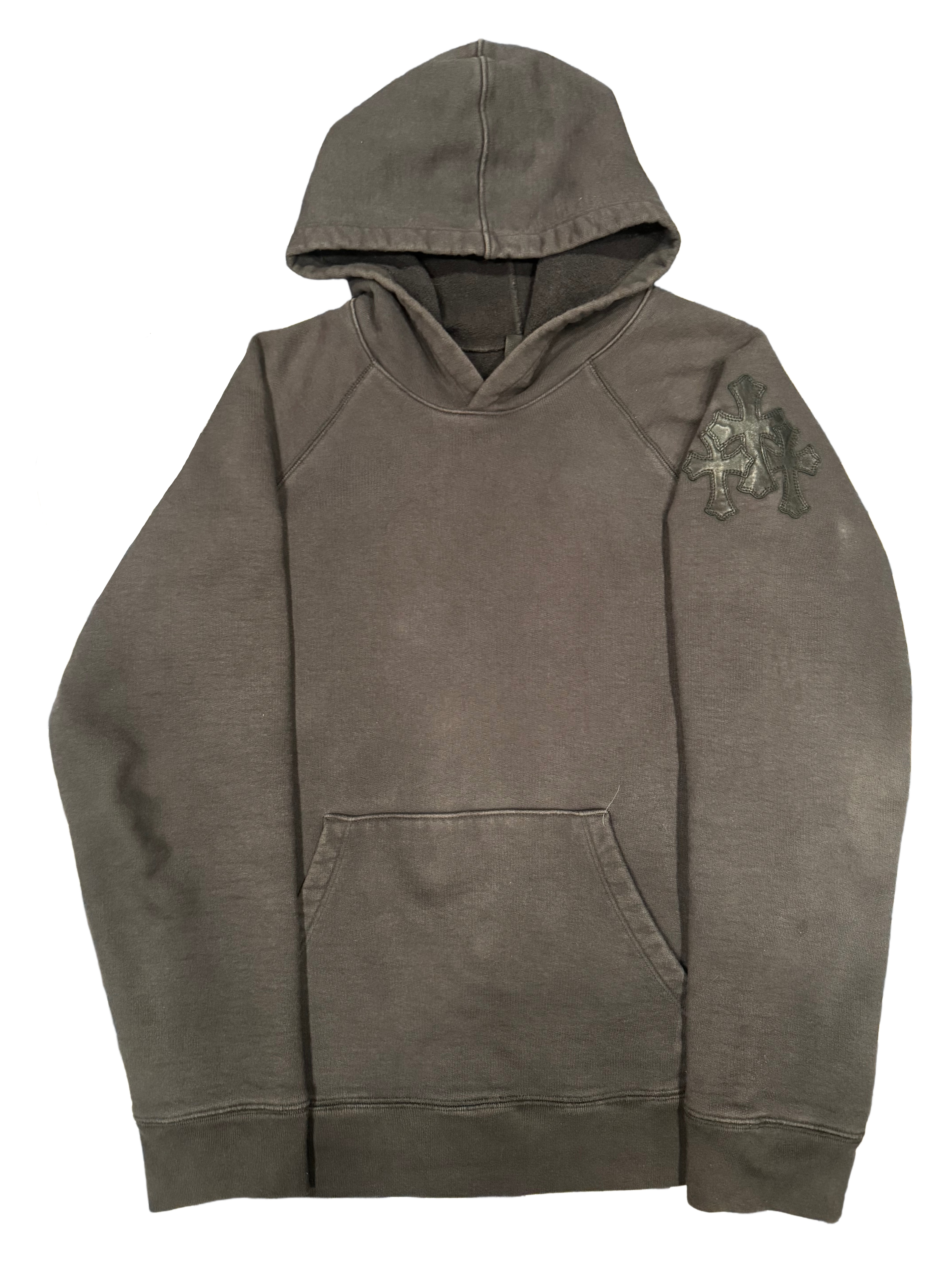 Chrome Hearts Black Paper-jam Hoodie W/ Black Cross Patches