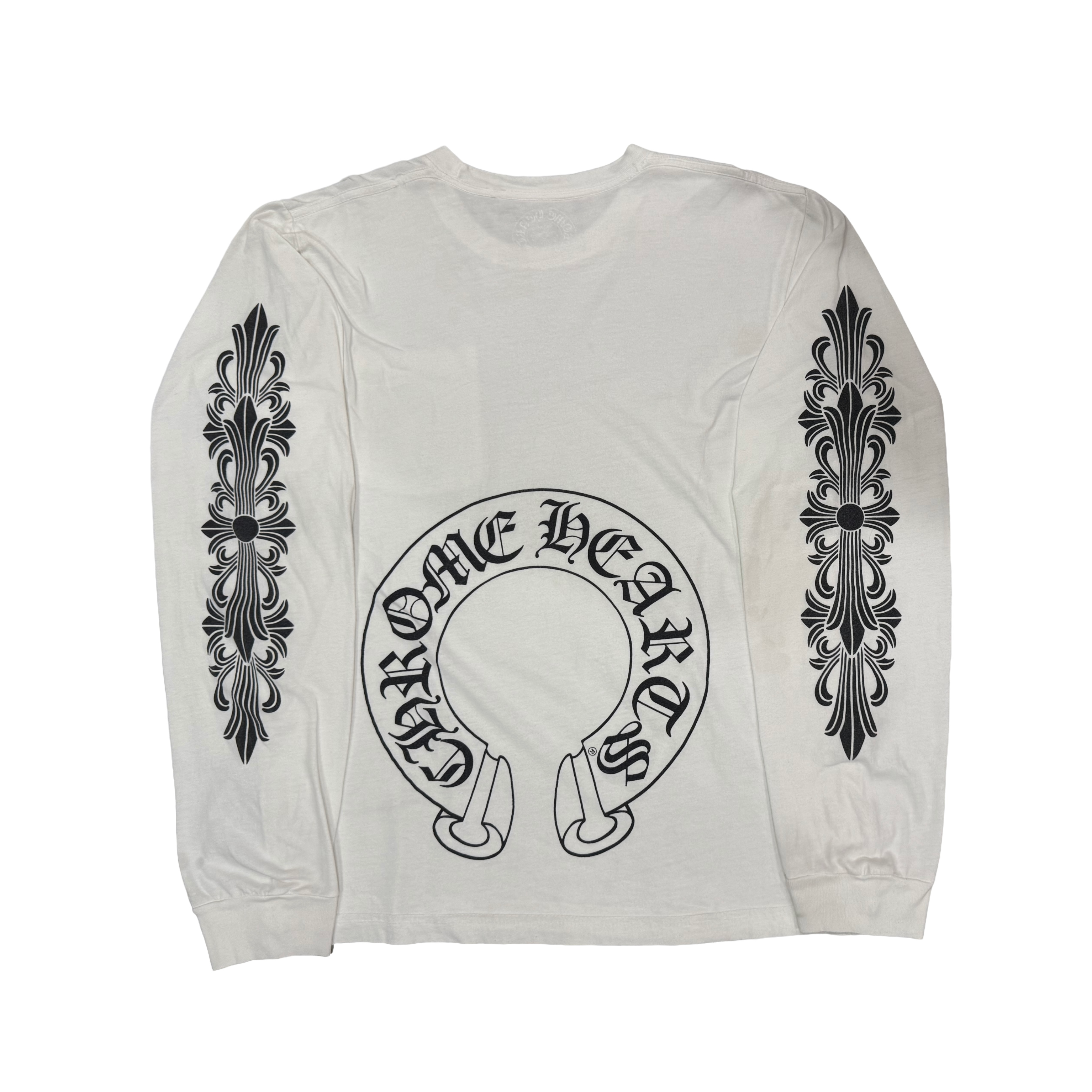 Chrome Hearts White Horse-shoe / Floral Long-sleeve tee
