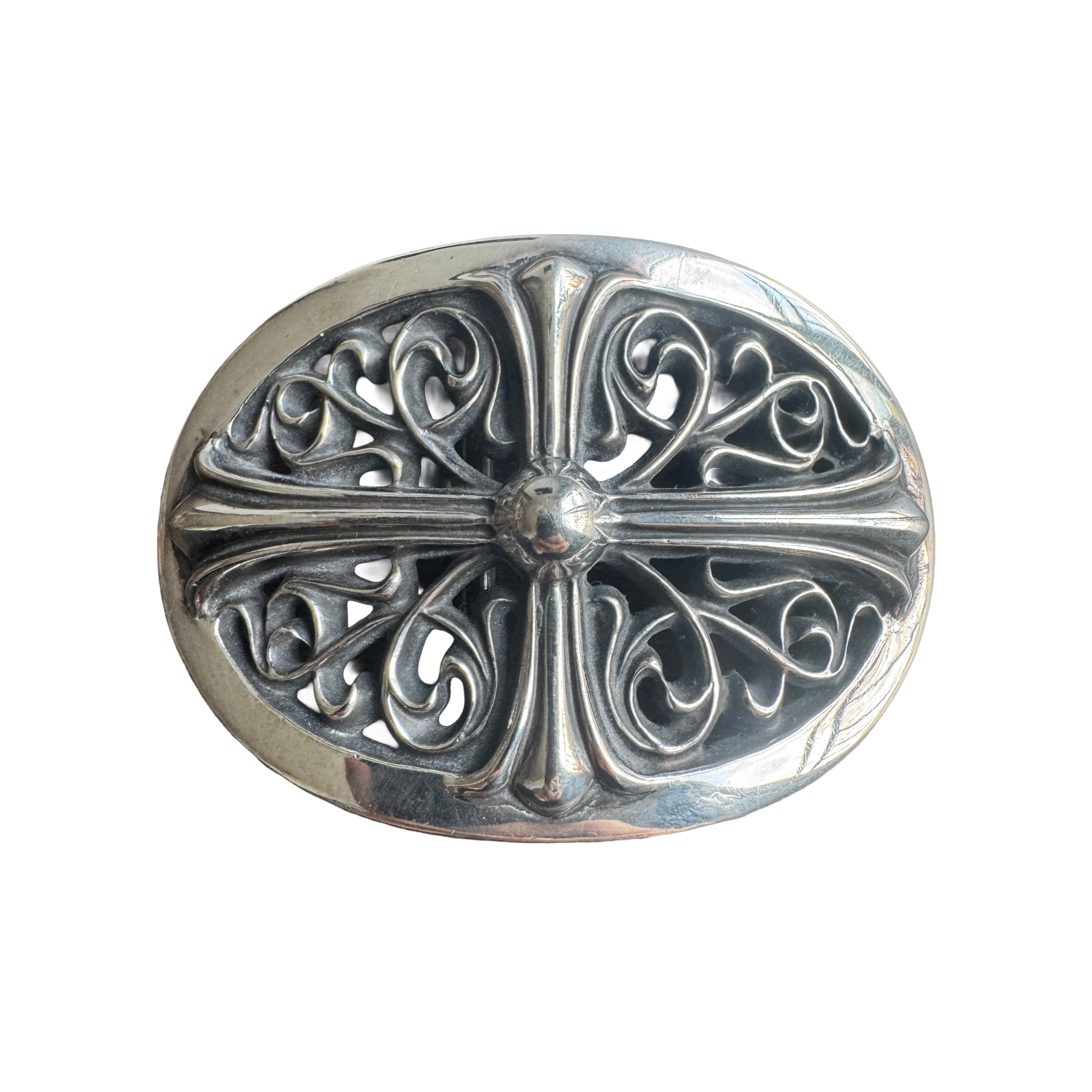 Chrome Hearts Silver 1.5 Inch Oval Buckle