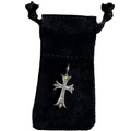 Chrome Hearts Tiny E Silver Pendant With pavé set Diamonds