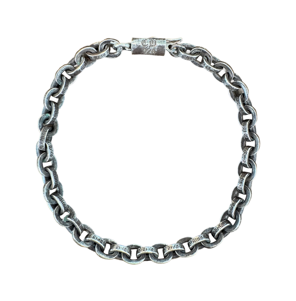 Chrome Hearts Silver Paper Chain Bracelet (7 Inch)