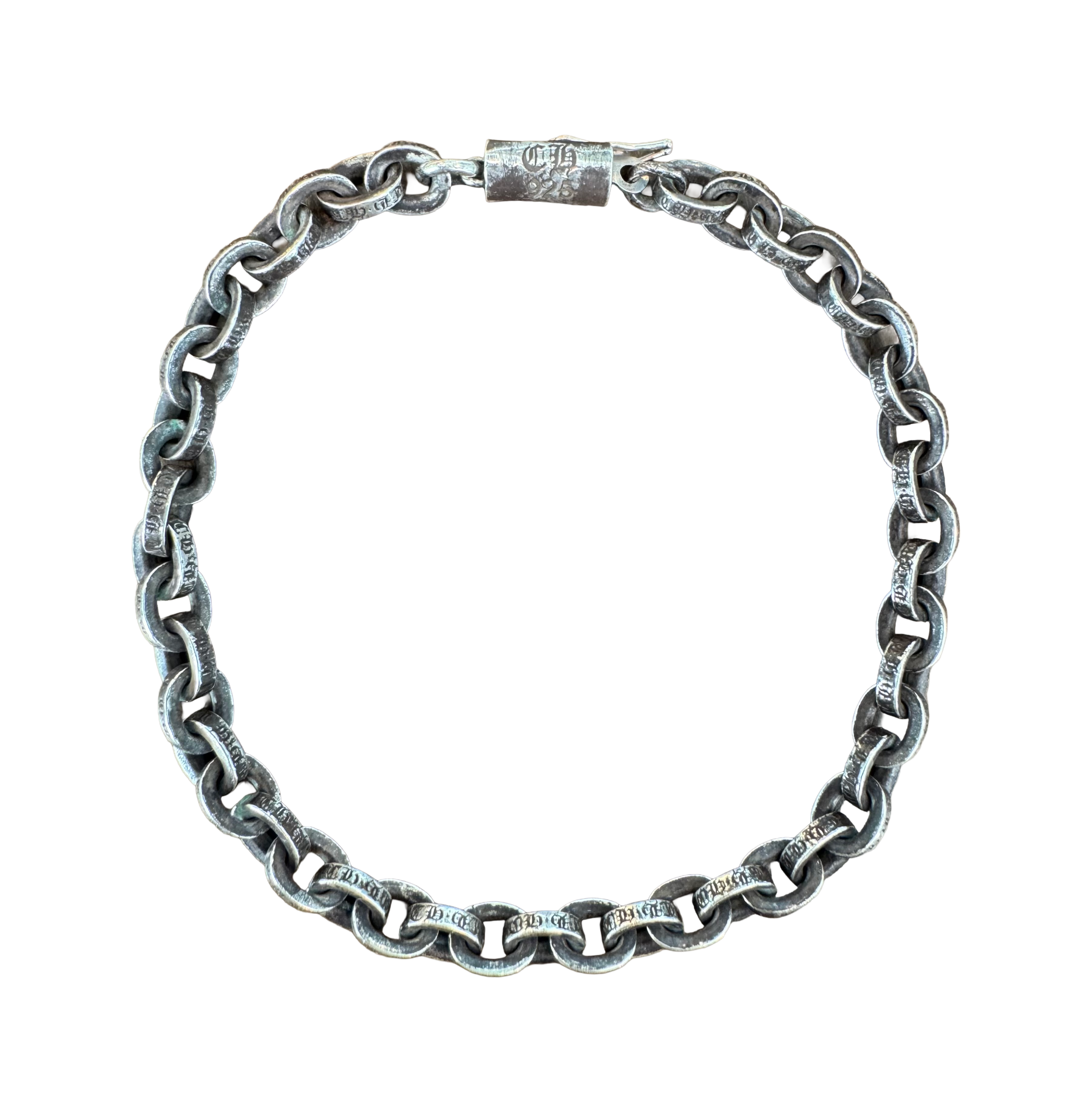 Chrome Hearts Silver Paper Chain Bracelet (7 Inch)