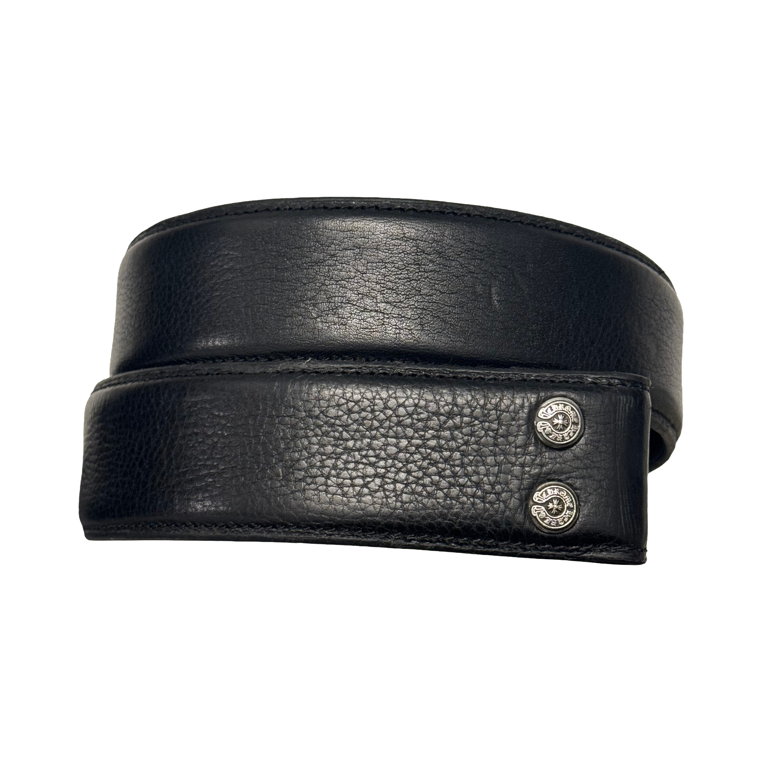 Chrome Hearts Black Leather Belt Strap