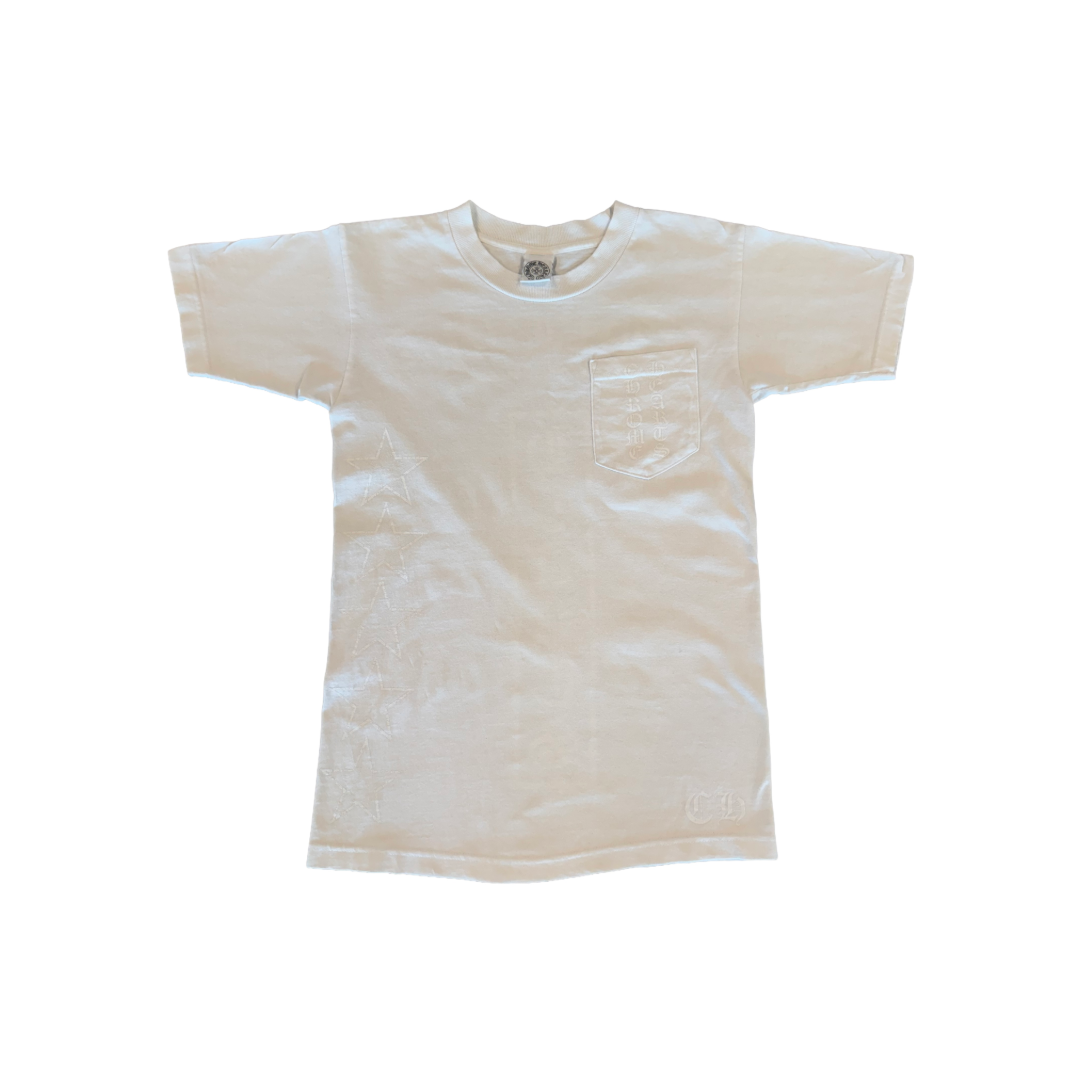 Vintage Chrome Hearts White Tee With White T-bar Print