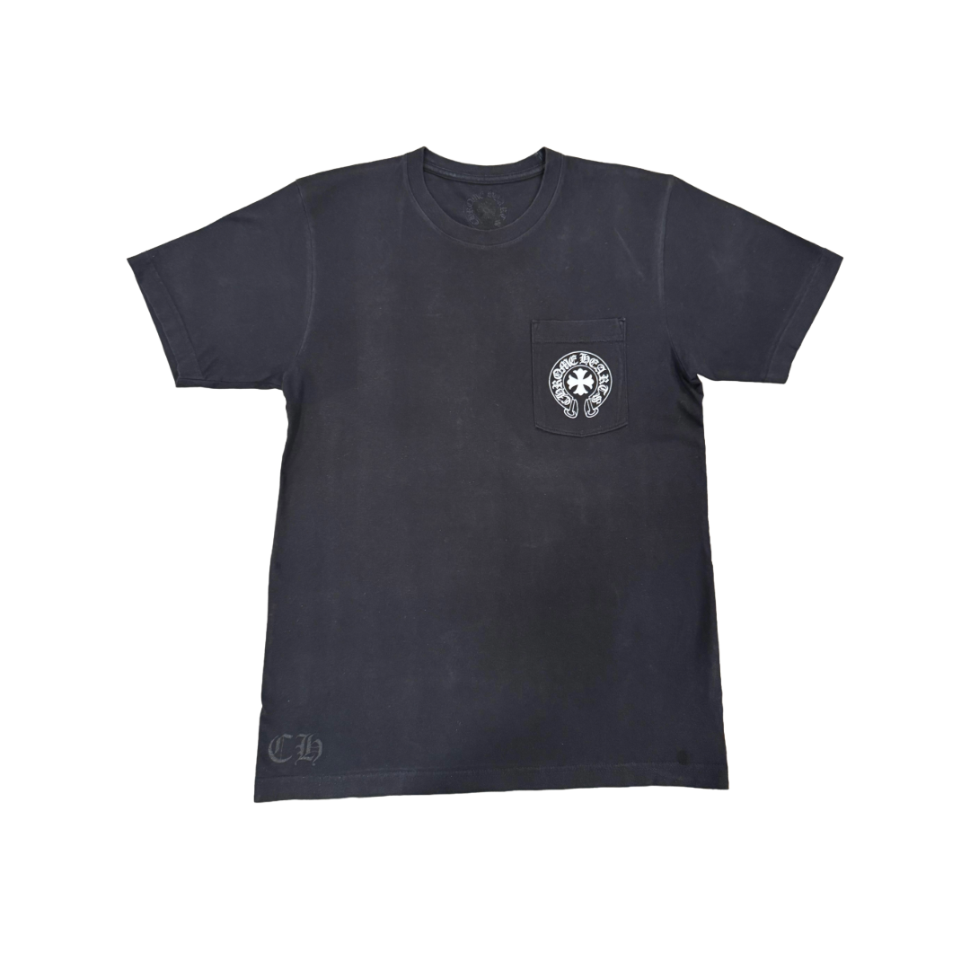 Vintage Chrome Hearts Black Tee With White and Red Eyechart- TOKYO EXCLUSIVE print