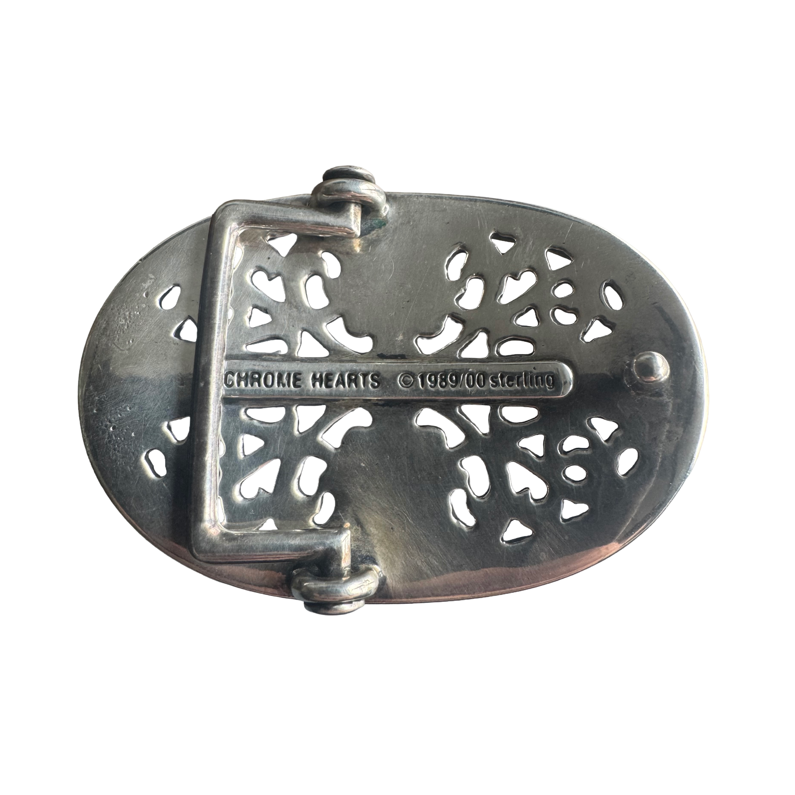 Chrome Hearts Silver 1.5 Inch Oval Buckle